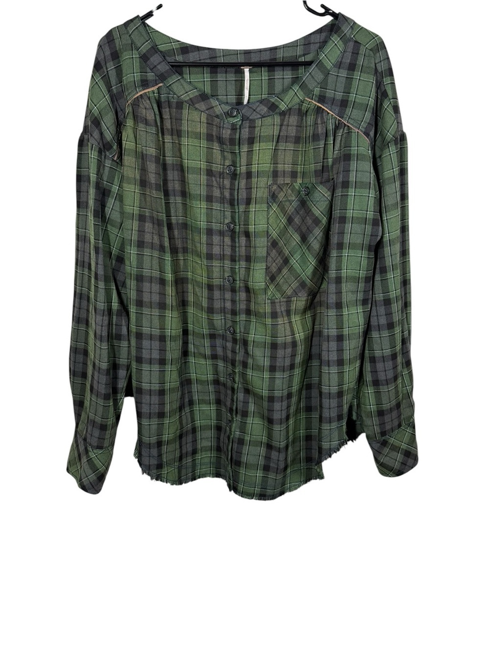 Free people Plaid Flannel Shirt Size Large